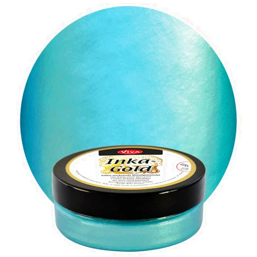 Viva Decor Inka Gold Gilding Wax2.3 oz (Turquoise) - Wax-Based Metallic Polishing Paste. Quick-Drying Metal Shine, High Gloss Effects for DIY. Decor Paste for Wood, Clay & Terracotta