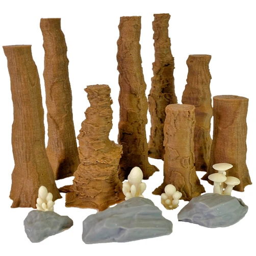 Extruded Gaming Forest Trees Set 3