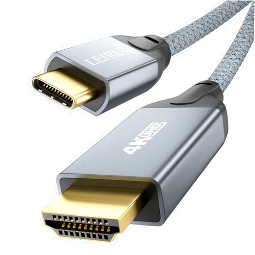 LEIRUI USB C to HDMI Cable, 4K@60Hz Thunderbolt 4 to HDMI Cable High Speed USB-C to HDMI Braided Type C to HDMI Cord for MacBook Pro/Air, iMac, iPad Pro, Galaxy S8 to S22, Surface, Dell, HP