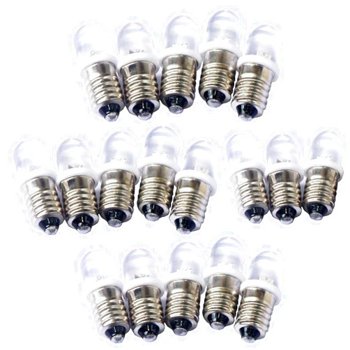 CENGOOD Mini E10 12V Led Indicator Light Bulb Screw Base Warm White Pack of 18