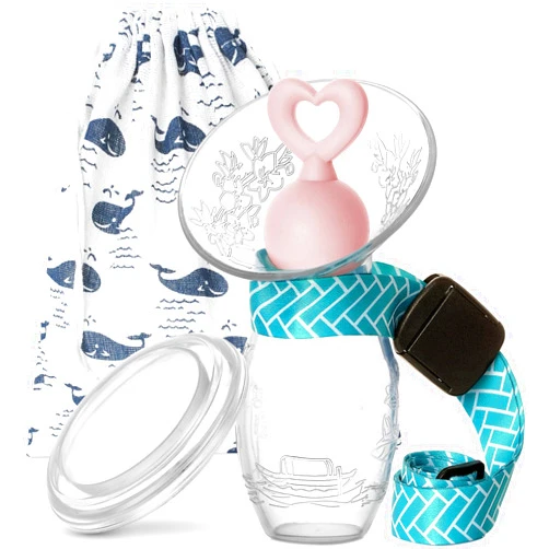 Bumblebee Manual Breast Pump with Breastfeeding Milk Saver Stopper& lid in Gift Box Food Grade Silicone bpa PVC and Phthalate Free 3.04oz/90ml