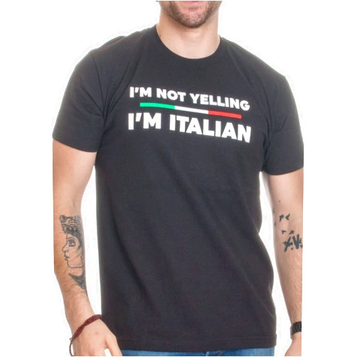 Ann Arbor T-shirt Co. I'm Not Yelling, I'm Italian | Funny Italy Joke Italia Loud Family Humor T-Shirt