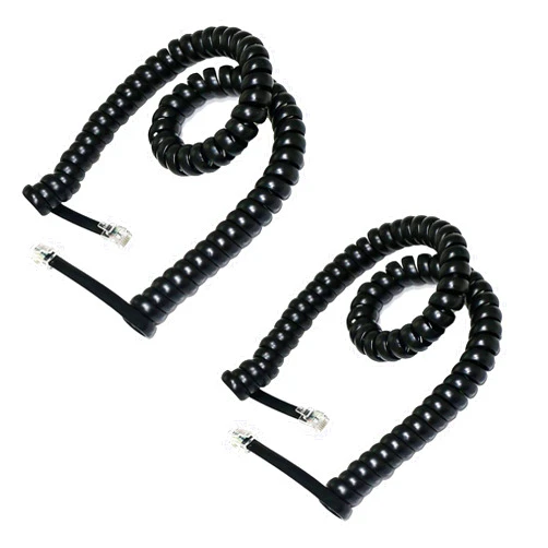 HPWFHPLF Telephone Wires, 2 PCS 6-10 Feet 6P6C Telephone Cord Cable for Landline Phones, RJ12 Male to Male Coiled Wire (Coiled 6P6C)
