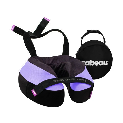 Cabeau Travel Neck Pillow for Airplanes The Neck's Evolution, TNE S3 Supportive Memory Foam Design for Long Haul Flights Attachable Seat Straps and 360 Support (Paris Lavender)