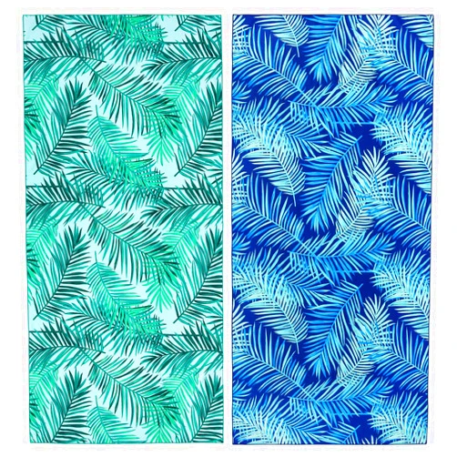 PY SUPER MODE 2 Pack Microfiber Beach Towel, Oversized Pool Towel 75”x 35”, Sand-Free Quick Drying Camping Super Absorbent Bath Blanket, Soft Breathable and Lightweight