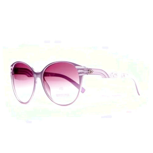 Kupapa Anais Gvani Women's Fashionable Round Frame Sunglasses w/ Stripe & Stroke Accents -L.Lavender
