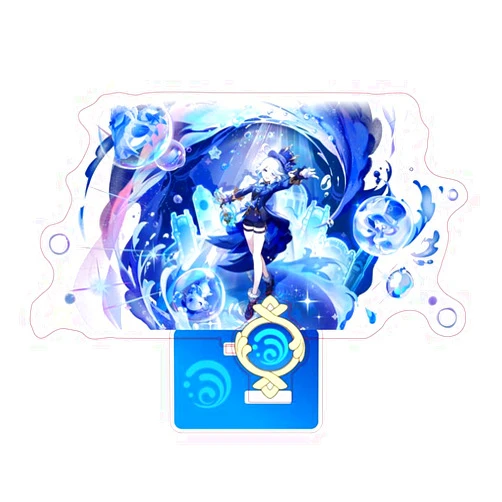 Colspreador Genshin Impact Figure Acrylic Ornament Stand Model, Anime Games Table Decoration (Furina)