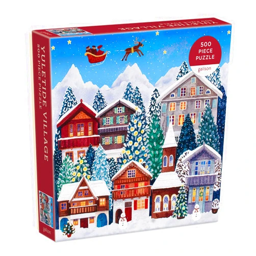 Galison Yuletide Village 500 Piece Puzzle from Galison - Featuring Colorful and Charming Illustrations of a Festive Winter Village, 20