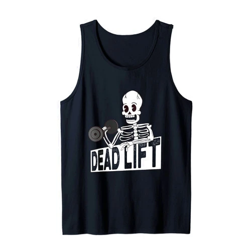 BoredKoalas Gym Clothes Workout Fitness Gifts Skeleton Deadlift Funny Gym Workout Fitness Pun Men Women Tank Top