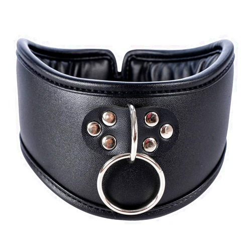 JAYWIS Halloween Necklace Leather Collars with O Ring Cosplay Adjustable Choker Bar Stage Costume Accessory
