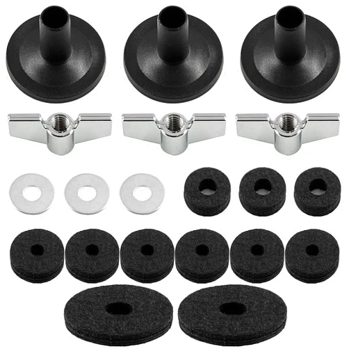 Jiozermi 21Pcs Cymbal Replacement Accessories - Cymbal Parts Include Felt Sleeves, Washers, Wing Nuts, Felts, Hi-Hat Clutch Felt, Hi Hat Cup