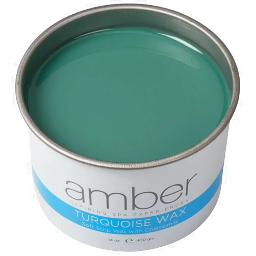 Amber Turquoise Depilatory Wax with Chamomile for Sensitive Skin, 14 Ounces