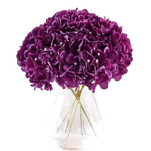 KISLOHUM Artificial Silk Hydrangea Flower Plum Hydrangea Silk Flowers with Stems for Wedding Bridal Show Centerpieces Bouquets DIY Floral Decor Home Decoration,Pack of 10