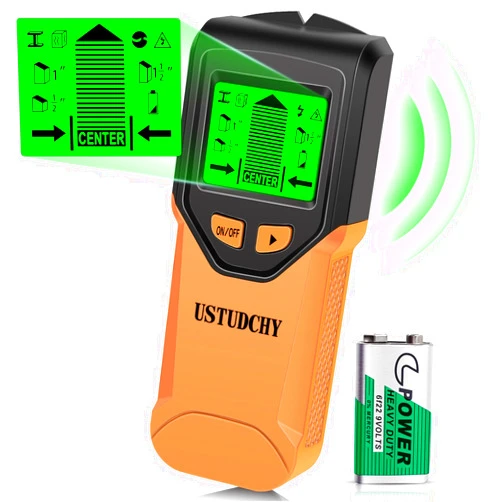 USTUDCHY Stud Finder - 5 in 1 Electronic Stud Finder Wall Scanner, Stud Sensor with Digital LCD Display & Intelligent Smart Chip, Beam Finders Wall Detector for Wood AC Wire Metal Studs Joist