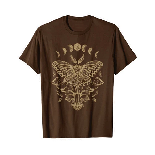 Fairy Grunge Fairycore Clothing For Women Butterfly Grunge Fairycore Aesthetic Luna Moth Mushrooms Y2K T-Shirt