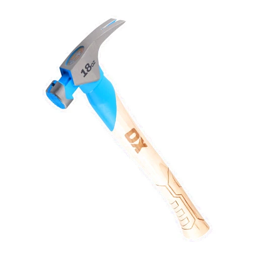 OX Tools Pro Series 18oz California Framing Hammer Straight Claw Milled Face Head with Magnetic Nail Starter - Hickory Wood Handle Carpenter Hammer OX-P083318