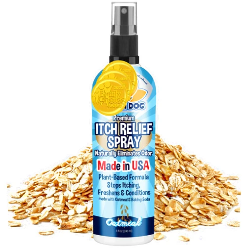 Bodhi Dog Itch Relief Spray - Natural Relief for Dry, Itchy, Allergic, or Bug-Bitten Skin - Safe for Dogs & Cats - Soothing Oatmeal Formula - Made in USA (Oatmeal, 8 Fl Oz)