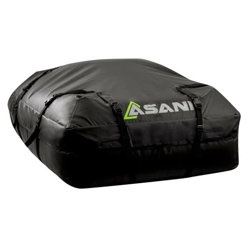 Asani Waterproof Car Roof Top Cargo Carrier Bag with 8 Heavy-Duty Straps and Buckles | Weatherproof Luggage Roofbag for Rooftop Racks | Car Topper Bag for Sedan, SUV, Vans & More (15 Cubic Feet)