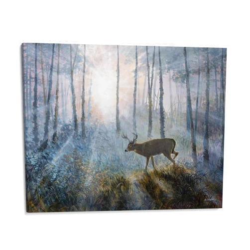 Canvas Lab Canvas Wall Art Decor Deer Path IV by the Artist B. Lynnsy – Size: 32 x 24 in - Art subject: Animals,Nature,Nature and animals,Western,Wildlife