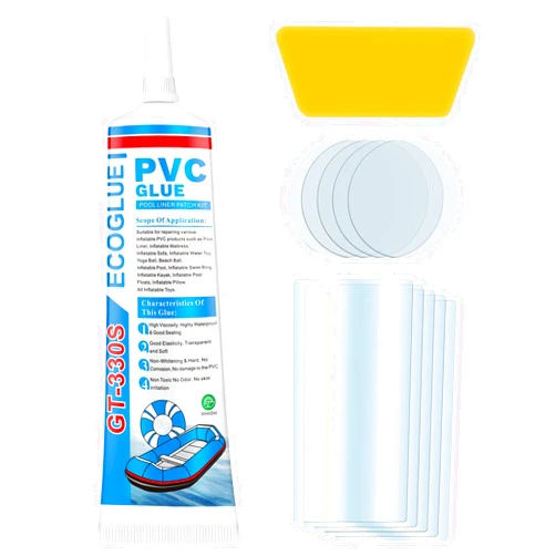 POOLIIFEO Pool Liner Patch Kit，Air Mattress Patch Kit，Heavy Duty Vinyl Repair Kit for Inflatables，Air Cushion, Bouncing House, hot tub, Inflatable Toys, Tent, Large PVC Adhesive (60ml)