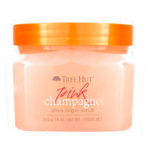 T H Tree Hut Pink Champagne Shea Sugar Scrub 18 Oz! Formulated With Real Sugar, Certified Shea Butter And Peach Extract! Exfoliating Body Scrub That Leaves Skin Feeling Soft & Smooth! (Pink Champagne)