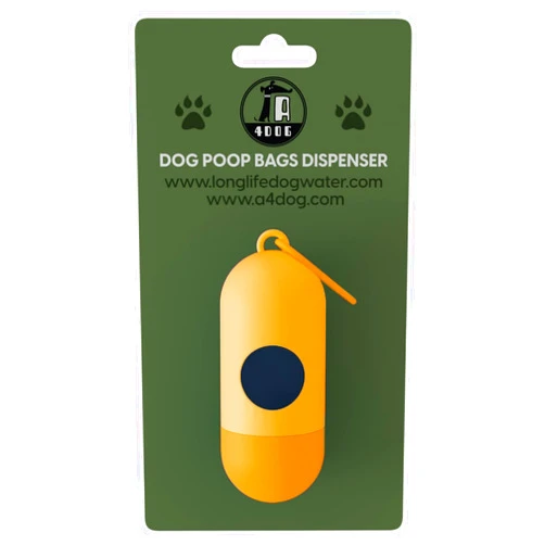 A4DOG Dog Poop Bag Holder, Cute Dog Poop Bag Dispenser for Leash - Quality Dog Waste Bag Holder for Leash - Orange
