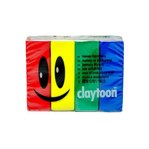 Claytoon 228051 Oil Based Modeling Clay Set, 4 Assorted Colors