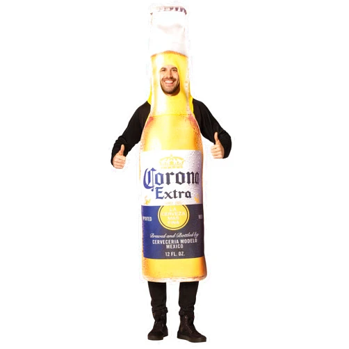 Rasta Imposta Corona Extra Beer Bottle Funny Halloween Costume Drink Cinco De Mayo Fits Men Women 21+ of age, Adult One Size