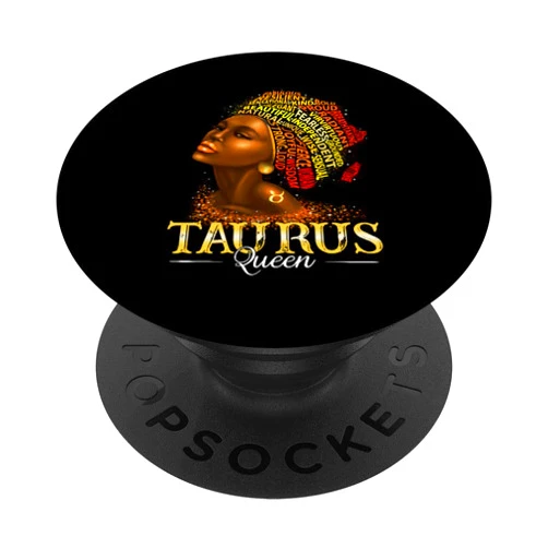 Lush BLM Taurus Queen Womens Birth Date Symbol Zodiac Afro Birthday PopSockets PopGrip: Swappable Grip for Phones & Tablets