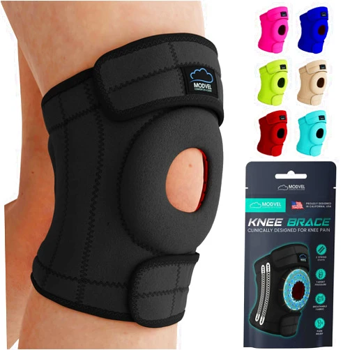 MODVEL ELITE Knee Brace for Women & Men with Side Stabilizers, Patella Gel Pads Brace for Meniscus Tear for Maximum Knee Pain Support - ACL Knee Braces for Running, Workout, Arthritis & Joint Recovery