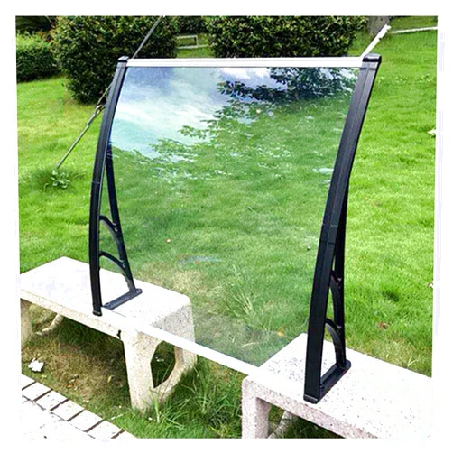 TYTYJ Canopy Awning for Door and Window Roofing Canopies Anti-Ultraviolet Fashion Design Outdoor Balcony Window Eaves Sunshade and Rain (Color : Black, Size : 120x80cm (2 Brackets))
