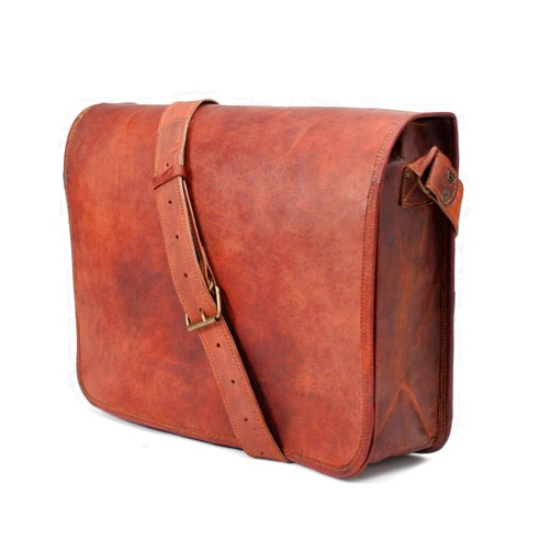 ANUENT 15-inch Vintage Brown Leather Laptop Mens Satchel Crossbody Messenger Bag for Women Shoulder bag for Work & Daily Use