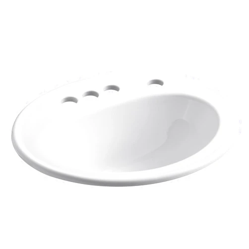 KOHLER K-2196-4K-0 Pennington Self-Rimming Bathroom Sink with 4