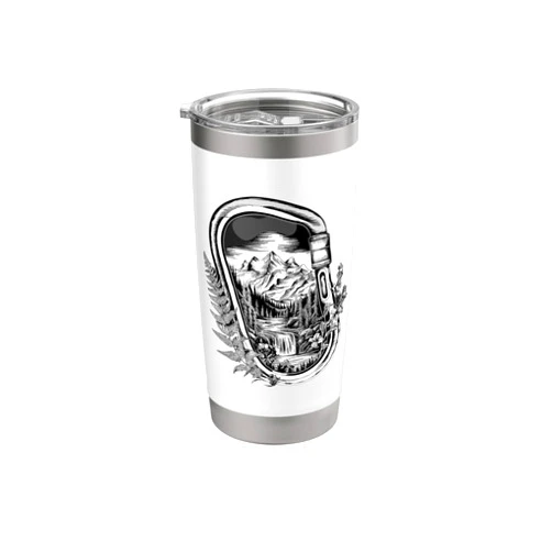 Enjoy the Adventure Vintage Outdoor Hiking Boots Mountaineering Hiking Carabiner for a Hiker Stainless Steel Insulated Tumbler