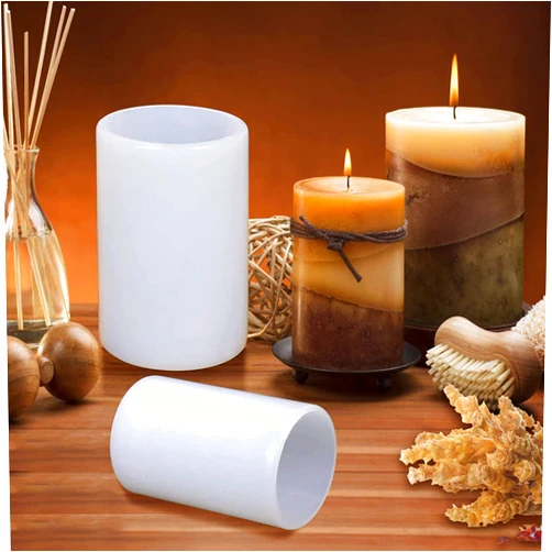 EVERELAM 4 Pack Cylinder Mold Pillar Candle Mold Bottle Candle Mold 3D Mold Flower Candle Mold Silicone Mold for Resin Cake Mold Clay Resin Making Molds Candle Making Molds Craft Supplies