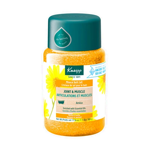 Kneipp Joint & Muscle Mineral Bath Salt with Arnica - Rejuvenate Joints & Muscles - 17.6 oz - Up to 10 Baths