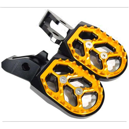 Generic Modified Motorcycle Foot Pegs 7075 Aluminum Pedals for Surron Ultra Bee, Surron Accessories All Aluminum Combination Foot Pedals for Surron Electric Dirt Bike X/S/X160/X260 (Gold)