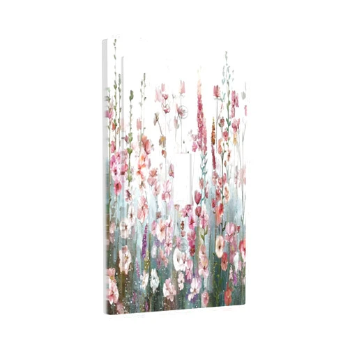 Sghxwp Decorative Switch Plate Covers Boho Watercolor Floral Country Pink Wildflowers 1 Gang Wall Plate Single Toggle Light Switch Cover Plate Jumbo Electrical Switchplate Receptacle Faceplate