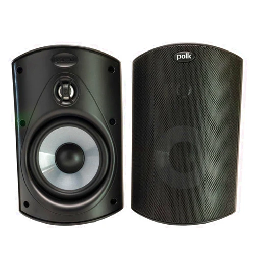 Polk Audio Atrium 4 Outdoor Speakers with Powerful Bass (Pair, Black), All-Weather Durability, Broad Sound Coverage, Speed-Lock Mounting System