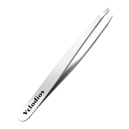 Velodios Professional Grade Slant Tweezers,Best Tweezers for Eyebrow, Facial Hair,Chin Hair and Ingrown Hair Removal, Premium Stainless Steel Slant Tip Tweezers for Women