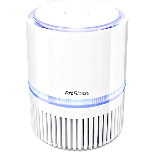 Pro Breeze Small Air Purifier HEPA - Air Purifier with True HEPA Filter, 99.7% Smoke, Dust, Pollen, with Night Light and Negative Ion Generator - Desktop Air Purifiers for Bedroom, Room, Home Office
