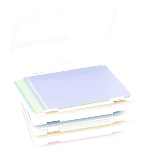 ALMOXVYE 5 Pack Portable Project Case, Plastic Paper Case for 8.5 x 11 Inch Letter A4 File Paper, Scrapbook Paper Storage Boxes for Photo, Document, Magazine, Stamps, Envelopes, Office School Supplies