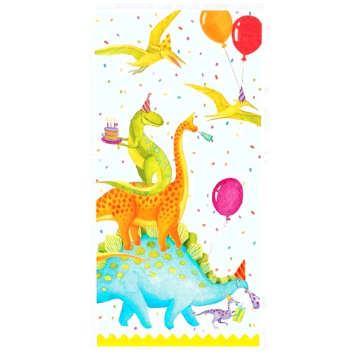 Caspari Partysaurus Dinosaur Facial Tissue Hankies - 50 Count