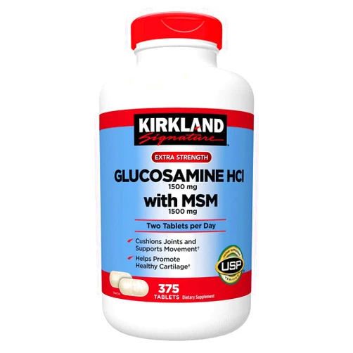 Kirkland Signature Extra Strength Glucosamine Extra Strength HCl with MSM, 375 Tablets by Extra Strength Glucosamine Extra Strength HCl with MSM