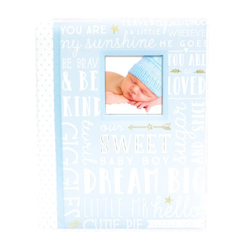 Pearhead Lil Peach First 5 Years Dream Big Wordplay Baby Memory Book, Baby Keepsake Journal, Gift For New And Exxpecting Parents, 46 Fill In Pages, Blue 1 Count (Pack of 1)