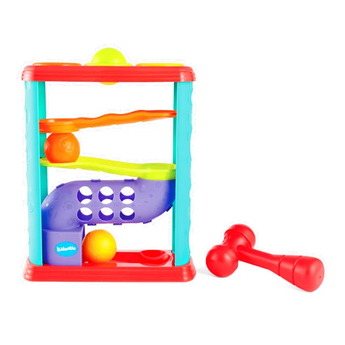 Kidoozie Pound-A-Ball Tower - Baby Ball Drop & Hammer Toy - Safe Sensory Toy for Ages 12m+