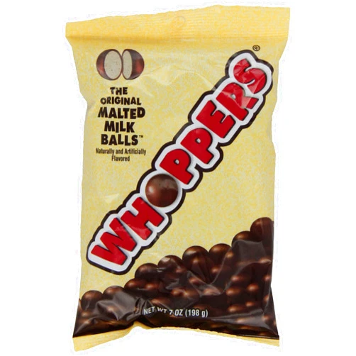 WHOPPERS Candy (Chocolate Covered Malted Milk Candy Balls),7 Ounce Bag (Pack of 12)