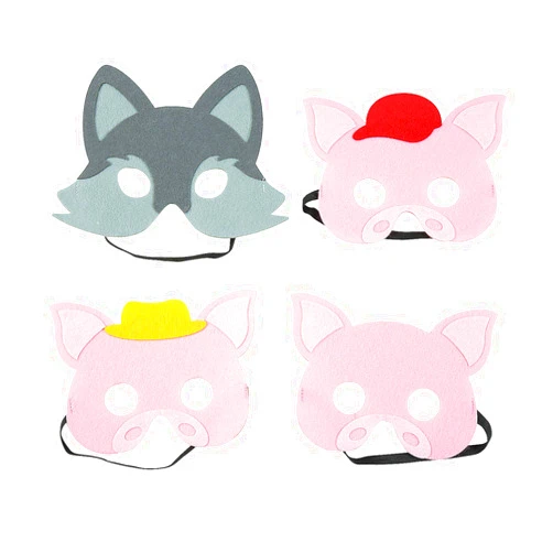 Fun Express THREE LITTLE PIGS MASKS - Apparel Accessories - 4 Pieces