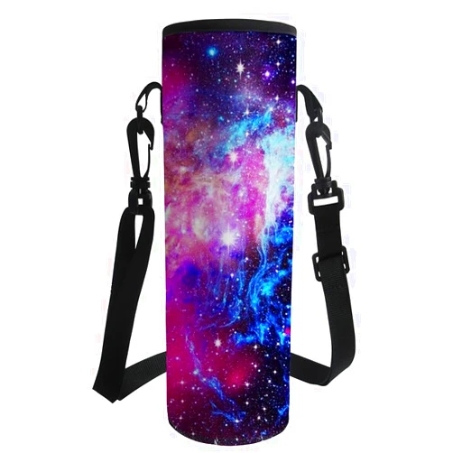 Jeiento Fashion Universe Nebulae Print Water Bottle Sleeve Sling Shoulder Pouch Cover Water Bottle Protection Convenient for Indoor & Outdoors use(500-750ML)