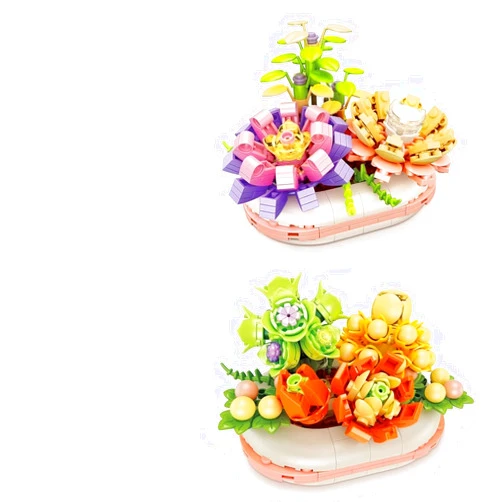 BILIZA Spirits Succulent Plant Building Kit, DIY Garden Flower Bonsai Building Blocks Model, Simulation Botanical Women Flower Toys, Office or Room Decor, Bouquet Set Gifts for Girls, Women